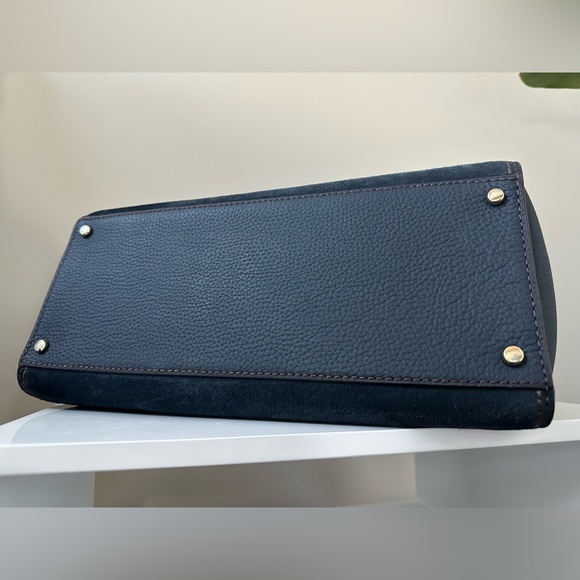 SALE ⭐️ kate spade Dunne Lane Lake Suede Leather Blue Satchel Bag - Picture 8 of 11